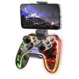 Mars Gaming MGP-BT, Gamepad Bluetooth 5.0, RGB Neon, Adaptador Smartphone, Giroscopio y Vibración Háptica, Joysticks Analógicos, Mando para Switch, PC, Mac, Android, iOS, Raspberry Pi, PS3