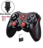 Maegoo Mando Inalámbrico para Juegos, 2.4GHz Bluetooth Game Controller Gamepad Joystick Inalámbrico con Soporte de Teléfono para Android Smartphone Xiaomi Huawei Samsung PC Windows PS3 Smart TV etc.