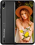 Blackview A60 Teléfono Móvil 2GB+16GB (128GB SD), Pantalla 6.1" (19.2:9) Water-Drop Screen Movil Barato, 13MP+2MP+5MP, 4080mAh Batería, Android 10 Smartphone Libre Dual SIM, GPS/WiFi/Hotspot-Negro