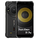 Ulefone Armor 16 Pro Android 12 Teléfono Resistente, 122dB Altavoz, 9600mAh Batería, Linterna LED Alta Potencia, Cámara 16MP+8MP, 4GB+64GB, 5,93' Móvil Antigolpes, Ranura para 3 Tarjetas, NFC Negro