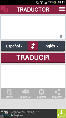 Traductor texto Android