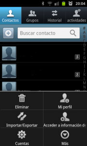 Agenda Android ajustes