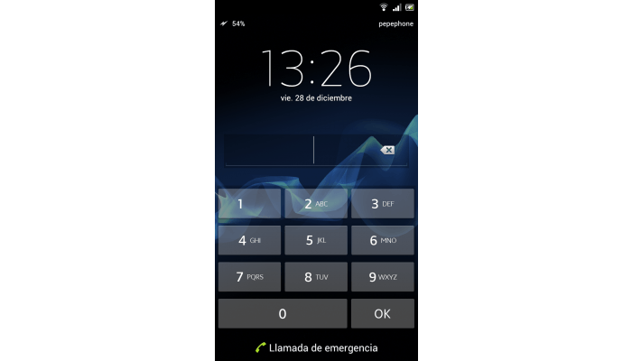 Bloqueo pantalla Xperia