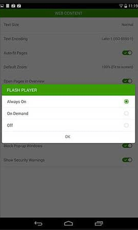 android flash player