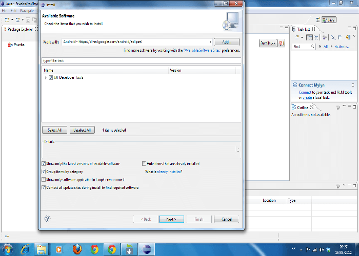 instalar Eclipse, SDK y ADT de android