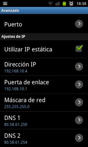 Configurar ip fija en Android Configurar ip fija en Android