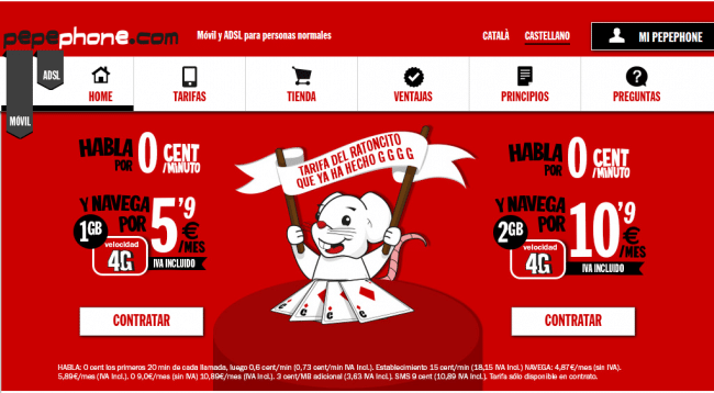 Aplicación oficial de Pepephone para controlar tu consumo