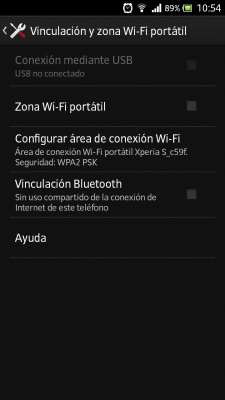 Vinculación y zona Wifi portátil